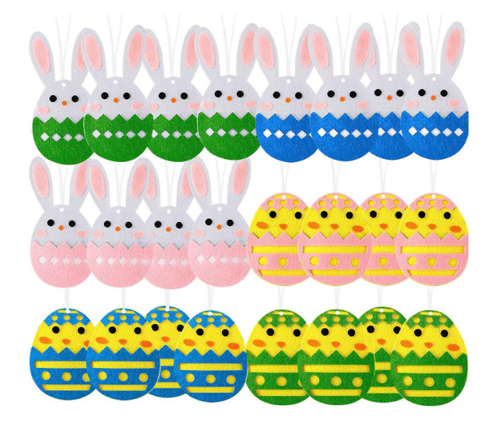 Hanging Egg Bunny Home Decoration 1mm Felt Easter Ornaments 6*8cm